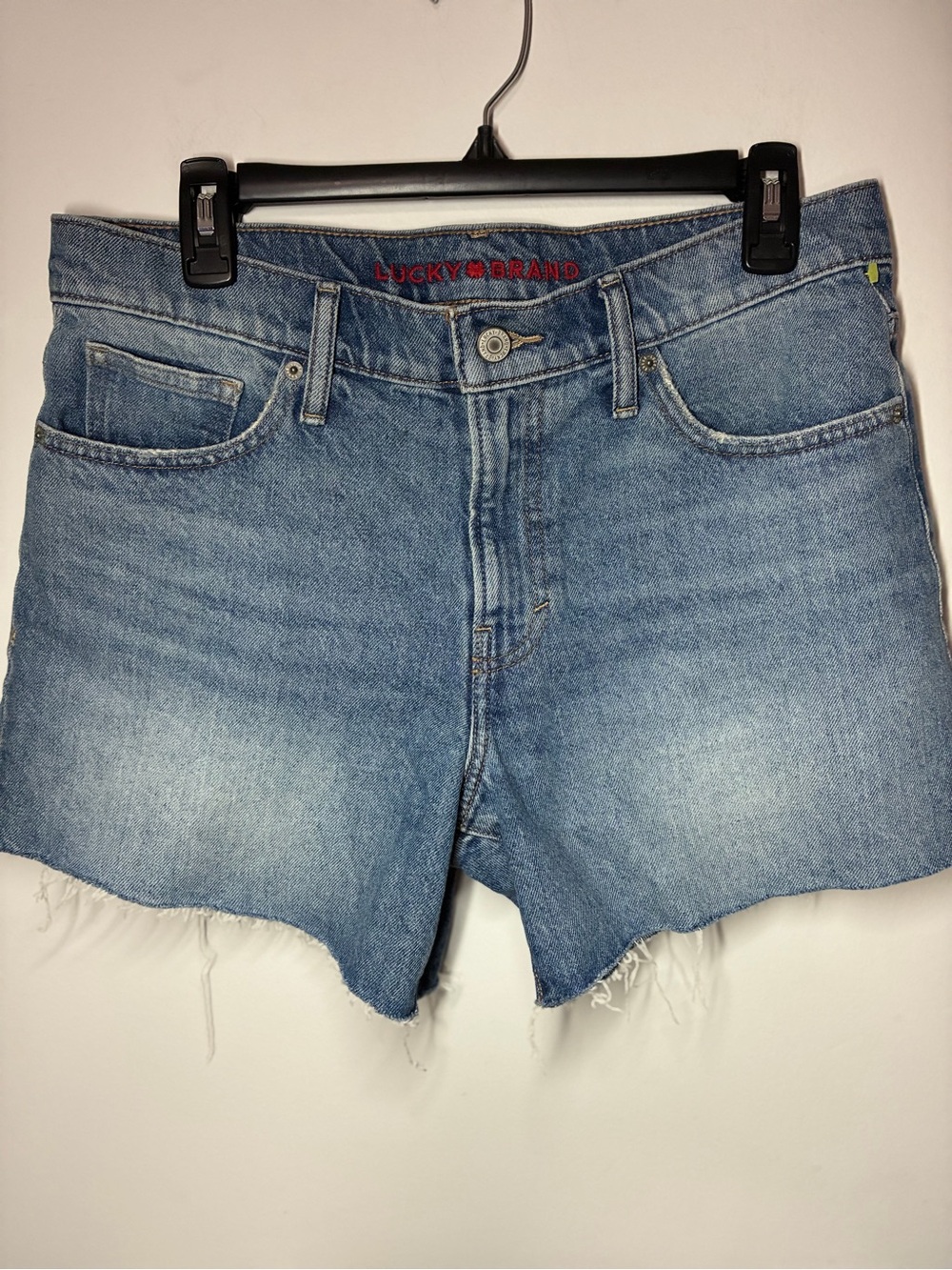 Lucky Brand Light Blue Distressed Raw Hem Denim Shorts